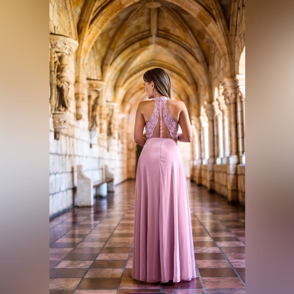 New! Bridesmaid Dusty Pink Long Dress